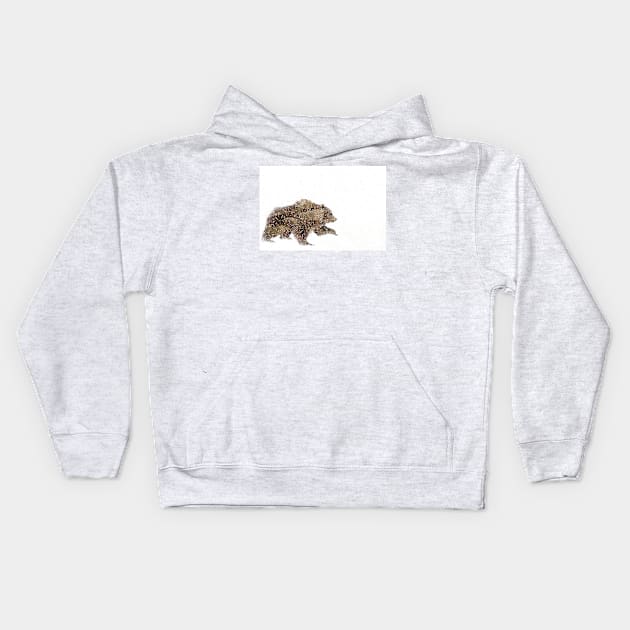 Arctic Snow Grizzly Bear Kids Hoodie by LanaBanana